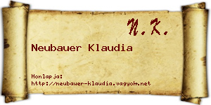 Neubauer Klaudia névjegykártya